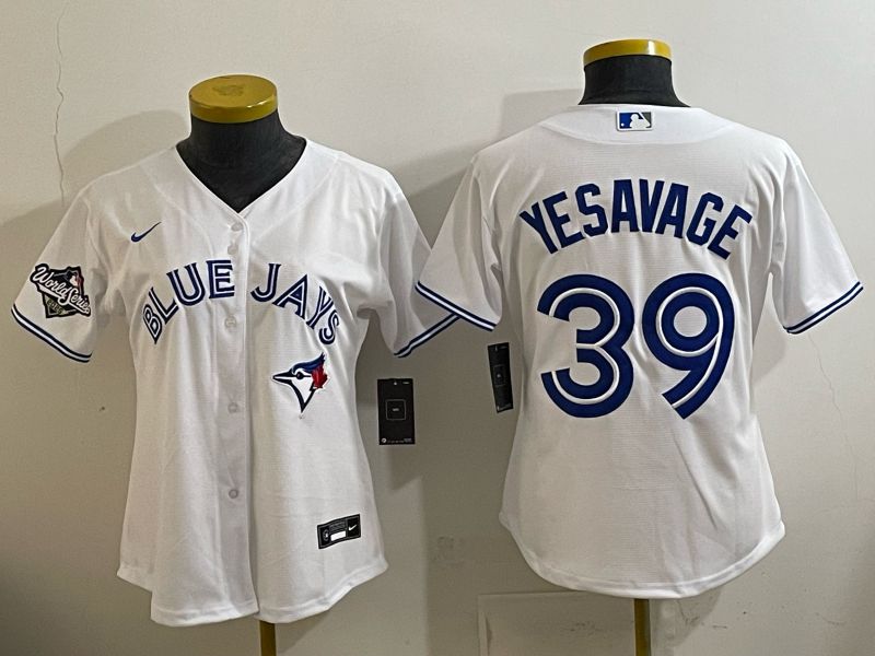 Women 2025 Toronto Blue Jays #39 Yesavage white Game Nike MLB Jersey style 002
